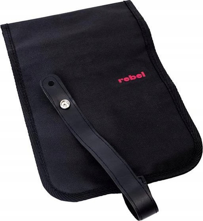 Etui për furça grimi Rebel Brush Case Roll Up, deri 38 furça, 20x50 cm, e zezë