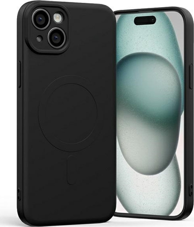Këllëf telefoni Mercury Semi Silicon MagSafe për iPhone 15 Plus, i zi