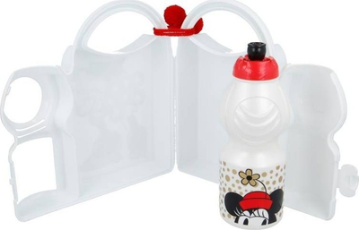 Kuti dreke dhe shishe uji Mickey Mouse dhe Minnie Mouse, 400 ml, e bardhë