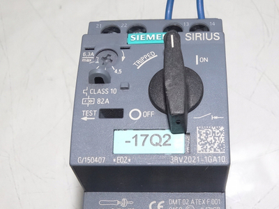 Shkyçës qarku Siemens 3RV2021-1GA10, 4.5-6.3A, 690V, 3 polë