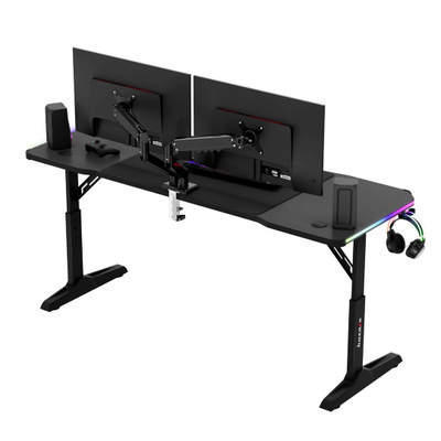 Tavolinë gaming Huzaro Hero 4.6 RGB, lartësi e rregullueshme, ndriçim RGB, e zezë