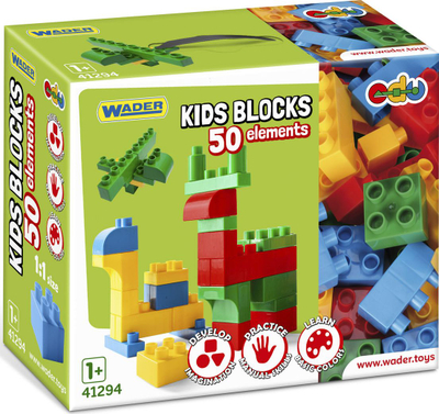 Lodra konstruktore Wader Kids Blocks 41294, 50 blloqe, nga 12 mujsh, shumëngjyrëshe