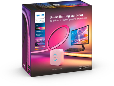 Set dritash LED Philips Hue Play Gradient PC Lightstrip, për 3 ekrane 24–27", me Hue Bridge