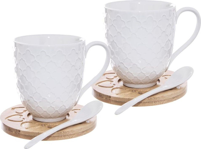 Set filxhanësh me pjatë Orion BAMBU, 0.37L, 2 copë, të bardhë