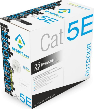 Kabllo rrjeti Alantec KIU5OUTZ305, Cat 5e, 305m, e zezë