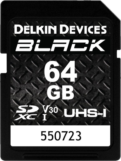 Kartë memorie SDXC Delkin Devices BLACK, 64GB, 90MB/s UHS-I V30, e zezë
