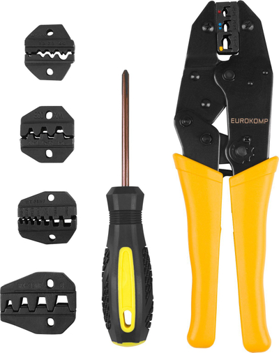 Set pinca krimpuese Klet E6110, për terminale elektrike, metalik