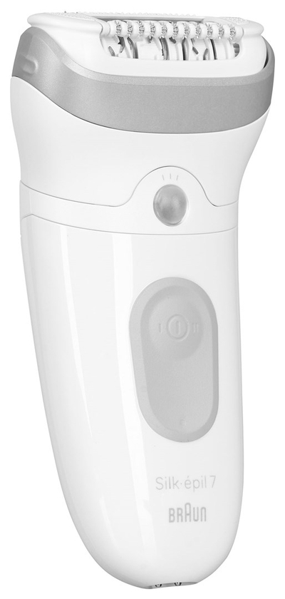 Epilator Braun Silk épil 7 7 441, kokë e gjerë, për qime 0.5 mm, i bardhë