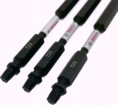 Set bit kaçavidash Bosch Impact T25, 150mm, Torx, set 3 copë