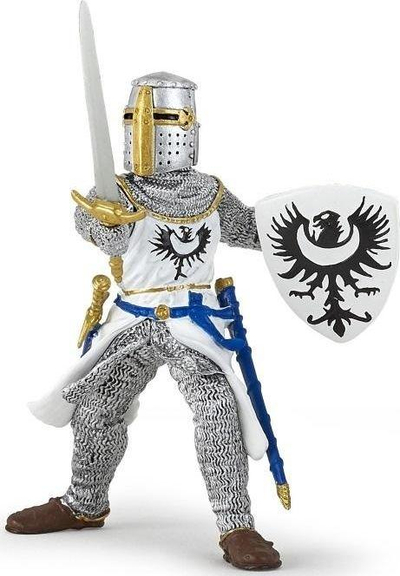 Фигура витез Папо White Knight with Sword, пластика, бела