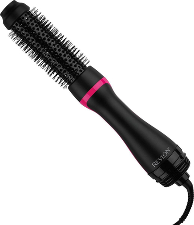 Четка за сушење коса Revlon One-Step Style Booster, округла четка, стилизирање и сушење, црна розова