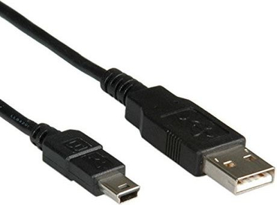Kabllo Roline USB-A - miniUSB, 1.8m, e zezë