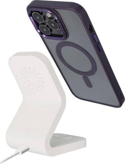 Mbulesë telefoni OEM COLOR EDGE MAG COVER për iPhone 15 Pro, kompatibile MagSafe, transparente, vjollcë