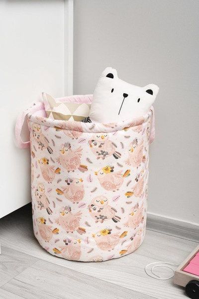 Kosh lodrash Sensillo Toy Basket Birds, 40x50cm, pambuk, koral