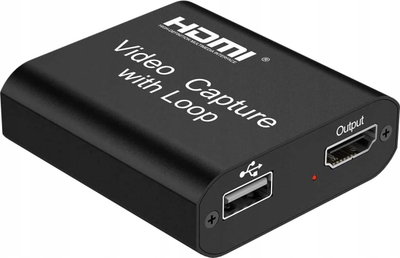 Kartë kapje video PremiumCord HDMI Video Capture me Loop, hyrje 4K dalje 1080p USB 2.0, e zezë