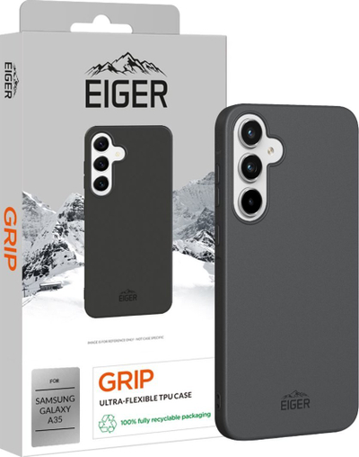 Мрежица за телефон Eiger Grip за Самсунг Галакси A35, ултра флексибилна ТПУ, црна