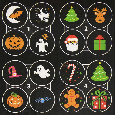 Projektor dekorativ Koopman LED, me filma të ndërrueshëm Halloween, me USB, i zi