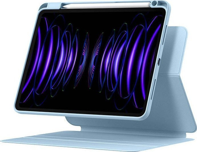 Kapak mbrojtës për tablet Baseus Minimalist për iPad Pro 12.9", magnetik, me mbajtëse për Apple Pencil, blu e çelët