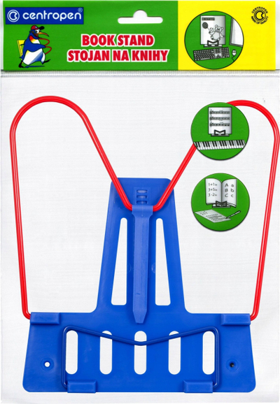 Mbajtëse librash Centropen Book Stand, plastike, që rregullohet, blu