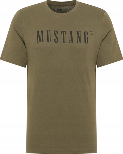 Bluzë burra MUSTANG me logo, pambuk organik, prerje regular, jeshile e errët