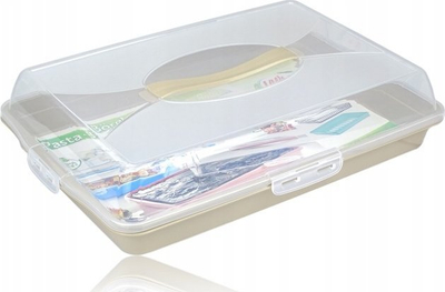 Kuti katrore për tortë Dunya, plastike, me kapak transparent, transparente