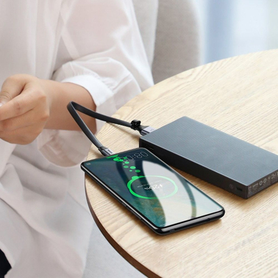 Kabllo Baseus USB-C, Supercharge 5A 40W, Quick Charge 3.0, 23cm, e hirtë 