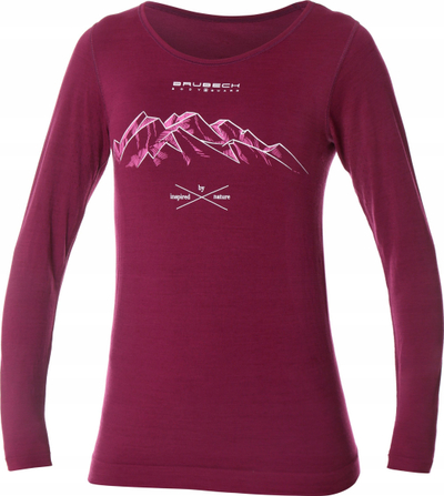 Këmishë termo për goca Brubeck Outdoor Wool Pro, me mëngë të gjata, merino, ngjyrë kumbulle