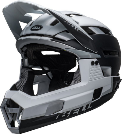 Helmetë çiklizmi Full Face Bell Super Air R Mips Spherical, MTB, e bardhë infrakuqe mat me shkëlqim