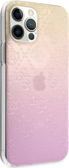 Kapak telefoni Guess Classic Collection për iPhone 12 / 12 Pro, hard case, me ngjyrë gradient, rozë