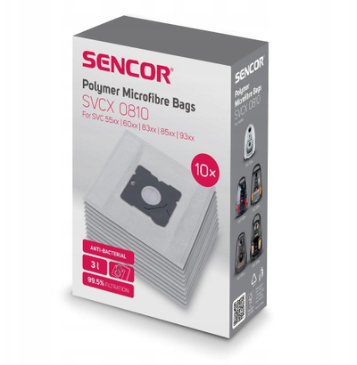 Qese pluhri Sencor SVCX 0810, mikrofibër, 3L, set me 10 copë