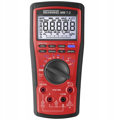 Multimetër dixhital Benning MM 7-2, TRUE RMS, CAT III 1000V CAT IV 600V, i kuq