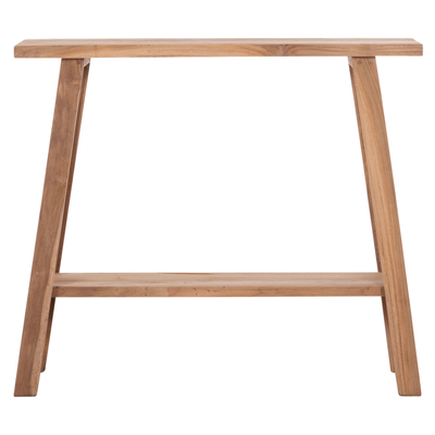 Konzolë Taliber HM18256, dru teak masiv, 90x30x77 cm, ngjyrë natyrale