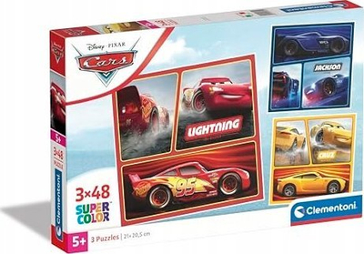 Puzzle për kalamajt Clementoni SuperColor Cars, 3x48 copa, shumëngjyrësh