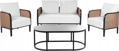 Set lounge kopshti Beliani Montefalco, 4 persona, alumini, e bardhë