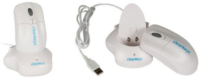 Mаш CleanKeys CKM2W, безжичен 2.4 GHz, 3 копчиња, бел