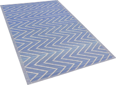 Tapet oborri BALOTRA Outdoor, 120 x 180 cm, me zig-zag, ngjyrë blu