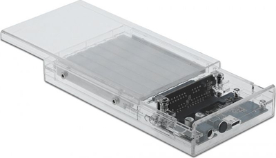 Kuti e jashtme për disk DeLOCK Dual Enclosure, 2 x 2.5", USB Type C, SATA 6 Gb/s, transparente
