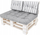 Jastëk palete HOBBYGARDEN LEO, set 3 copë, pëlhurë Oxford, gri