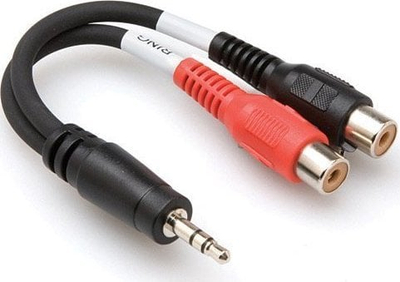 Kabllo audio Hosa YRA-154, 3.5 mm TRS në 2x RCA, stereo, e zezë