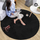 Tapet rrumbullak Strado Round Rug Rabbit 150x150 cm, antialergjik, i zi