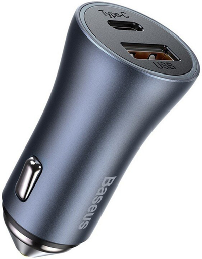 Karikues makine Baseus Golden Contactor Pro, USB-C, USB-A, QC, 40W, i hirtë