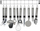 Set veglash kuzhine Kitchen Set, 9 copë, çelik inox, ngjyrë argjendt