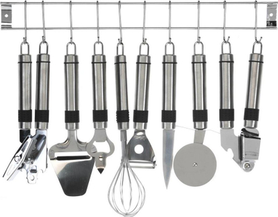 Set veglash kuzhine Kitchen Set, 9 copë, çelik inox, ngjyrë argjendt