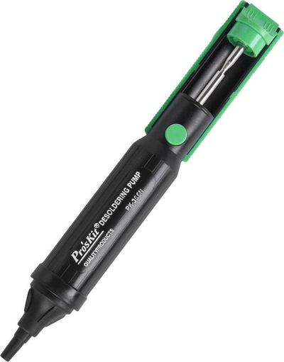 Pompa për heqje kallaji Proskit 8PK-366N-G, me piston dopio, plastike ABS, jeshile