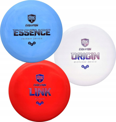 Set disqesh golf Discmania Evolution, 3 disqe, plastikë NEO Soft Exo, shumëngjyrësh