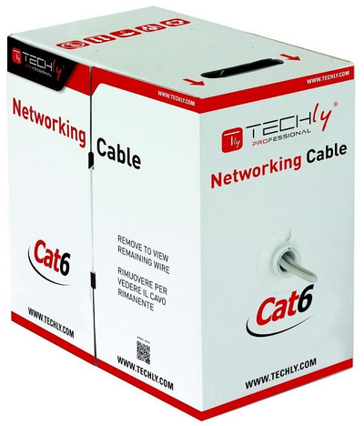 Kabllo rrjeti Techly 305540, CAT6 U UTP, 305m, gri