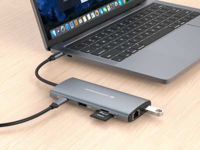 Docking station CONCEPTRONIC DONN06G, 10 me 1, USB 3.2 Gen 1, HDMI, USB-C PD 100W, gri