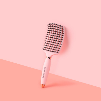 Furkë flokësh Ovia Hair Brush, qime natyrale, roze