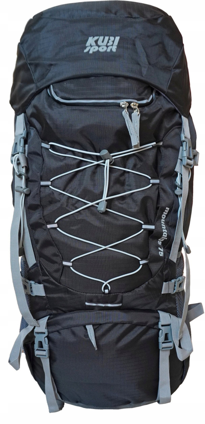 Туристички ранец Kubisport Mountains 75L, многу широк, црн