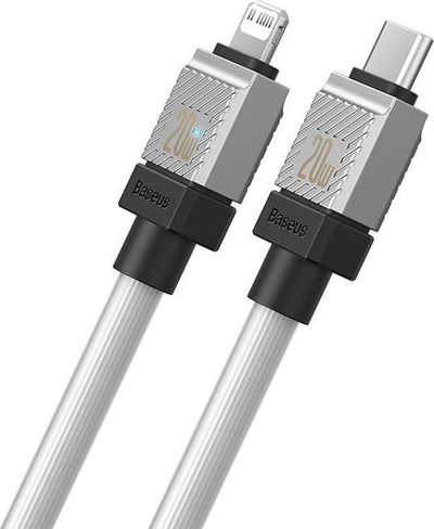 Kabllo karikimi Baseus CoolPlay, USB C në Lightning, 20W, 1m, e bardhë